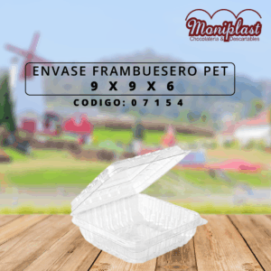ENVASE FRAMBUESERO PET 9 X 9 X 6
