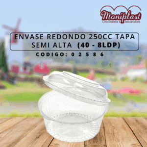ENVASE REDONDO 250CC TAPA SEMI ALTA (40 - 8LDP)